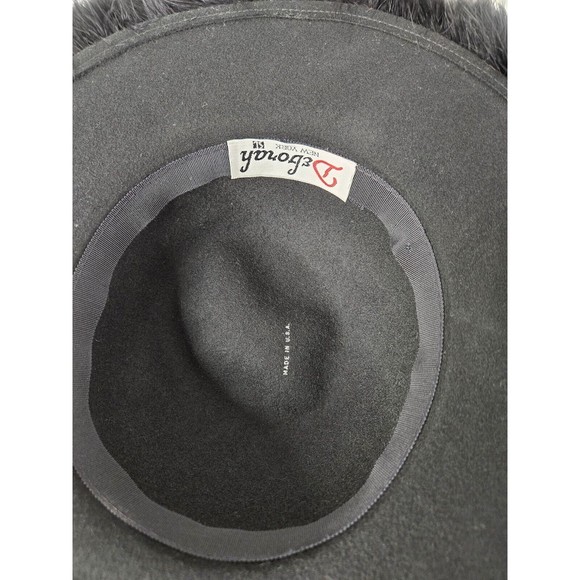Vintage Deborah New York Black Funeral Fashion Hat Made In USA - Picture 5 of 9